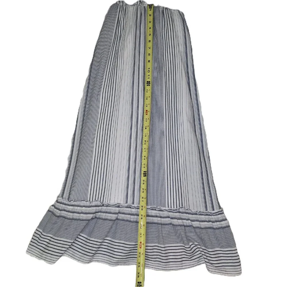Japna Blue & White Halter Maxi Dress Ruffled Hem Elastic Waist UnderSkirt Sz M - Picture 11 of 12